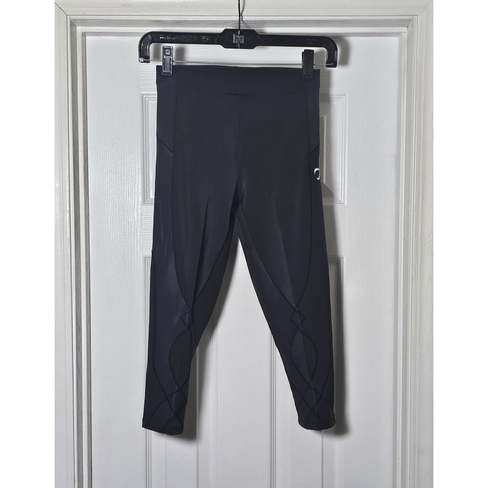 CW-X Womens Small 3/4 Stabilyx Crop‎ Compression Stretch Athletic NWT Black